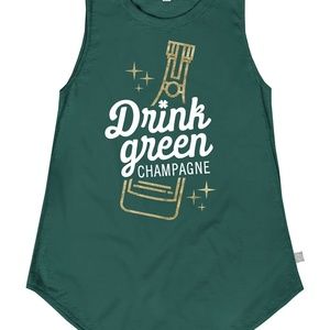 Drink Green Champagne St Pattys tank Tipsy Elves